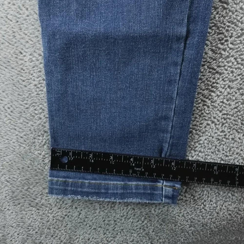 Spanx Jeans Womens S Blue Straight Pull On Shaping Faded Medium Wash‎ Stretch